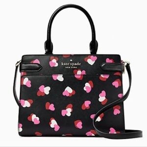 Kate Spade Staci Flutter Hearts Printed Medium Satchel